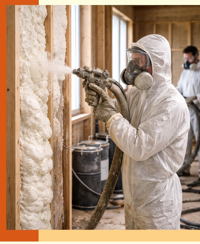 Утепление каркасного дома пенополиуретаном в Майкопе