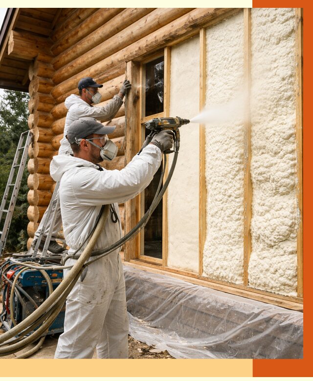 Утепление деревянного дома ППУ в Майкопе от 4246 руб/м2 | ТепломастерМкп — под ключ