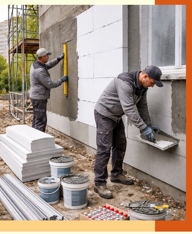 Утепление фасада и стен снаружи в Майкопе от 4246 руб. | ТепломастерМкп