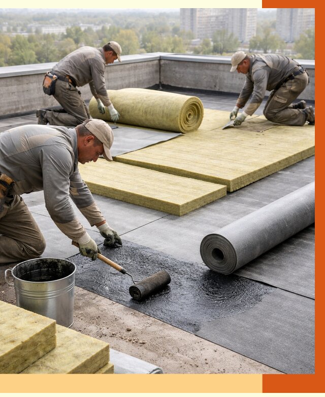 Утепление плоской крыши в Майкопе от 7278 руб./м2 под ключ | ТепломастерМкп