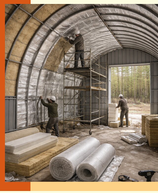 Утепление арочного ангара под ключ в Майкопе