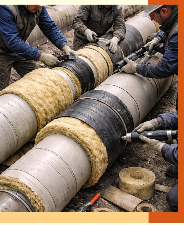 Утепление трубопровода в Майкопе под ключ от 1870 руб. — надежно и выгодно | ТепломастерМкп