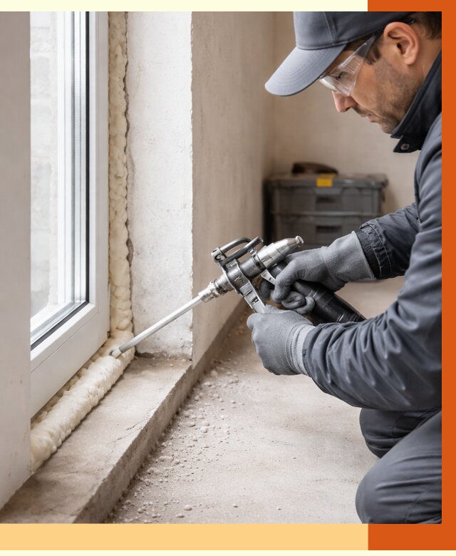 Герметизация стыков ППУ в Майкопе от 1668 руб. за м2 — утепление примыканий под ключ | ТепломастерМкп