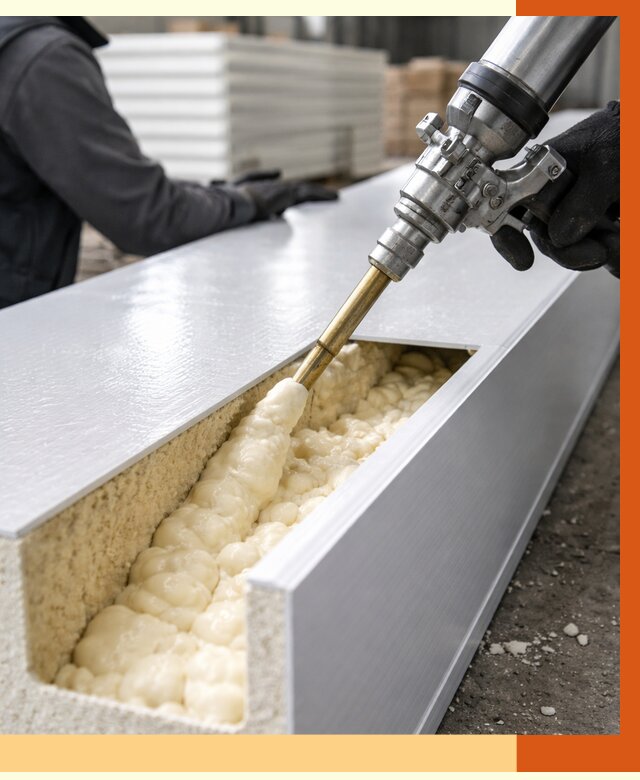 Заполнение пустот холодильных панелей в Майкопе от 7582 руб. | ТепломастерМкп