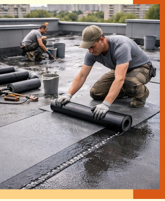 Гидроизоляция плоской кровли в Майкопе от 4549 руб./м2 — профессионально | ТепломастерМкп
