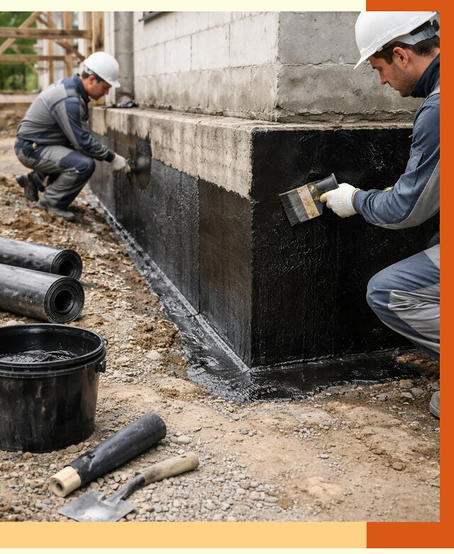 Гидроизоляция фундамента в Майкопе от 1264 руб. — профессионально, под ключ | ТепломастерМкп