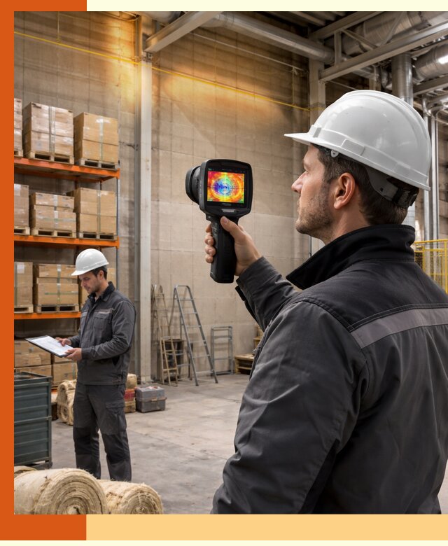 Тепловизионное обследование склада и выявление утечек в Майкопе