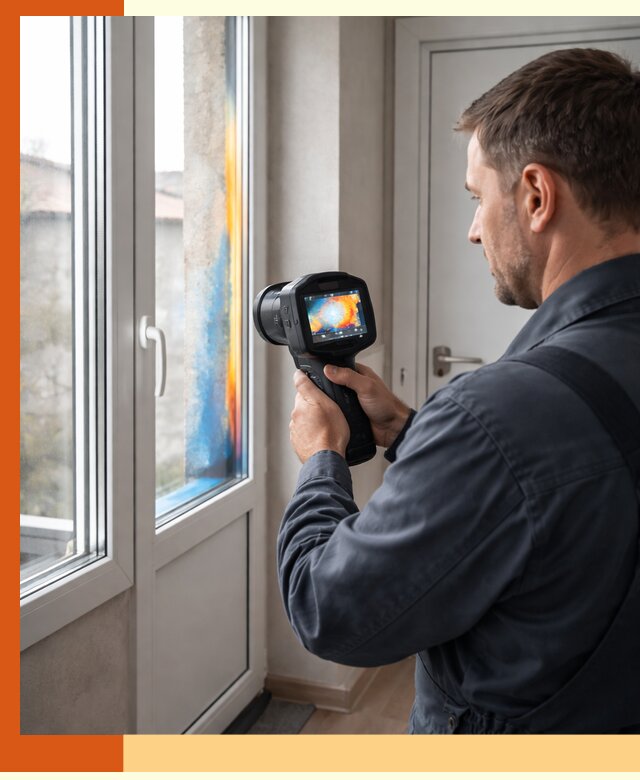 Тепловизионное обследование окон и дверей в Майкопе