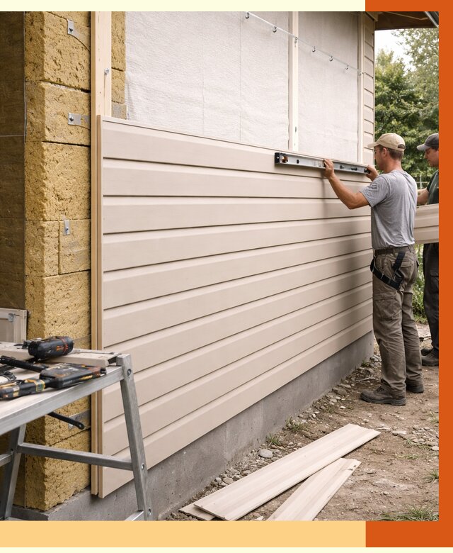 Монтаж сайдинга после утепления в Майкопе от 1870 руб. — обшивка и облицовка | ТепломастерМкп